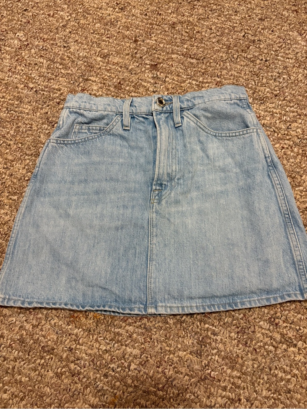 Frame Light Wash Denim Mini Skirt - Women